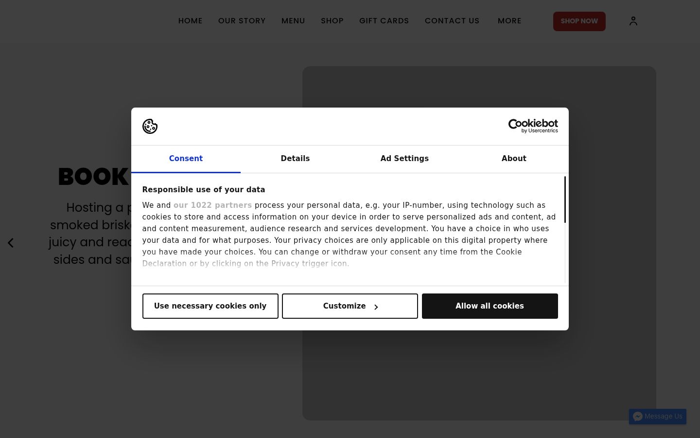 Screenshot tal-banner tal-kunsens muri qabel kwalunkwe interazzjoni