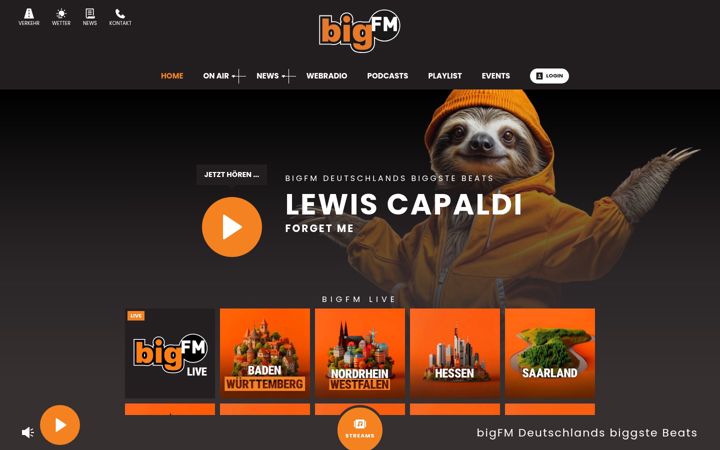 Screenshot of bigfm.de