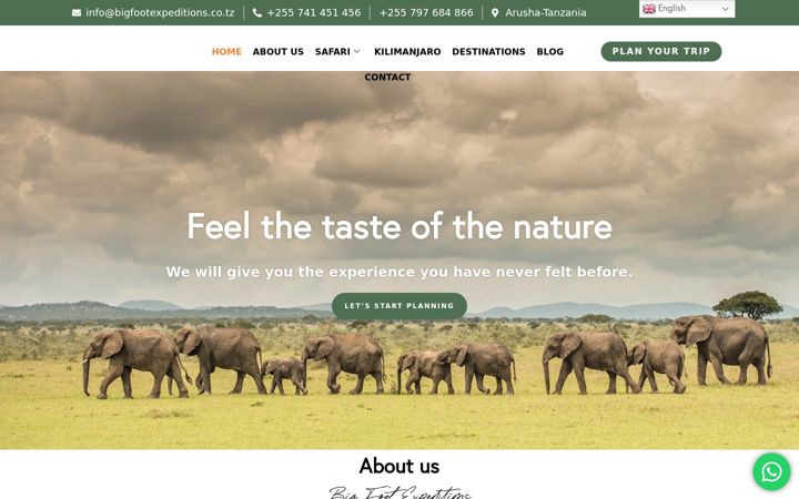 Screenshot of bigfootexpeditions.co.tz