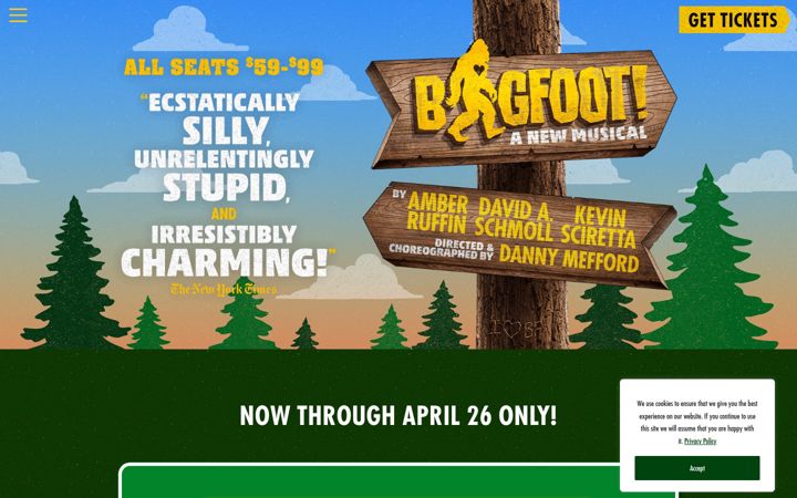 Screenshot of bigfootthemusical.com