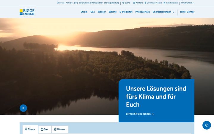 Skjermbilde av bigge-energie.de