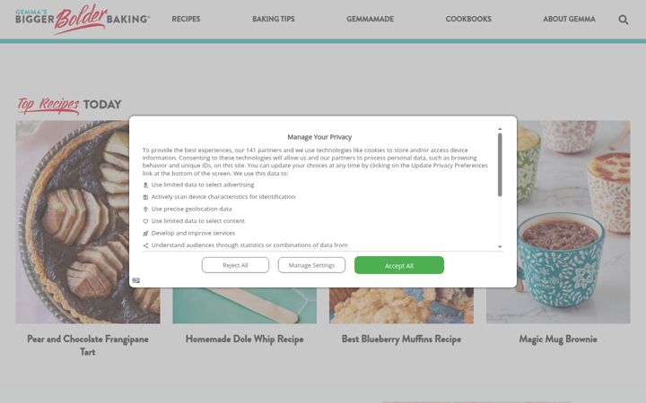 Screenshot of biggerbolderbaking.com