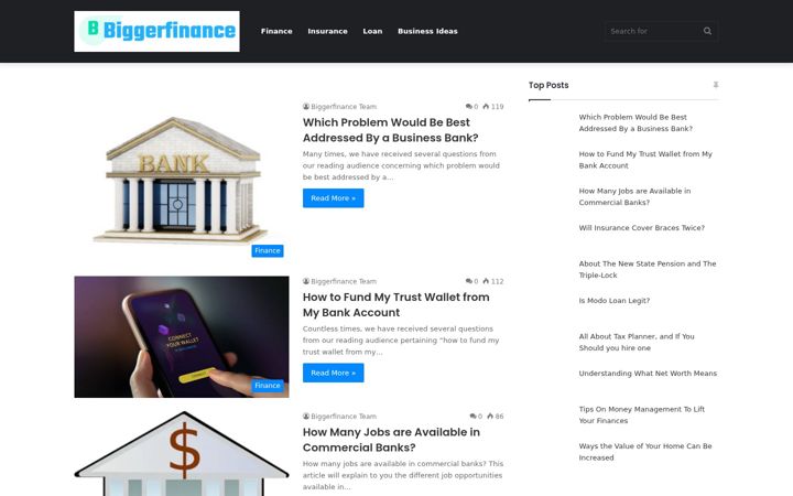 Screenshot of biggerfinance.com