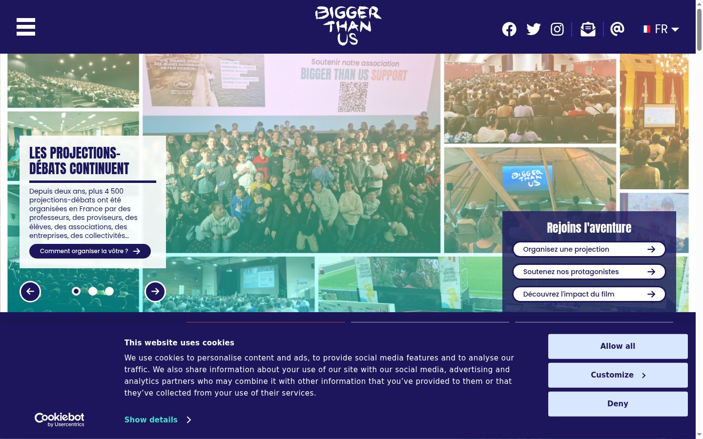 Screenshot del banner di consenso mostrato prima di qualsiasi interazione