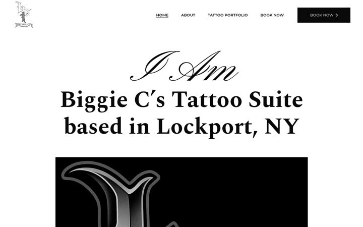 Screenshot of biggiecstattoo.com