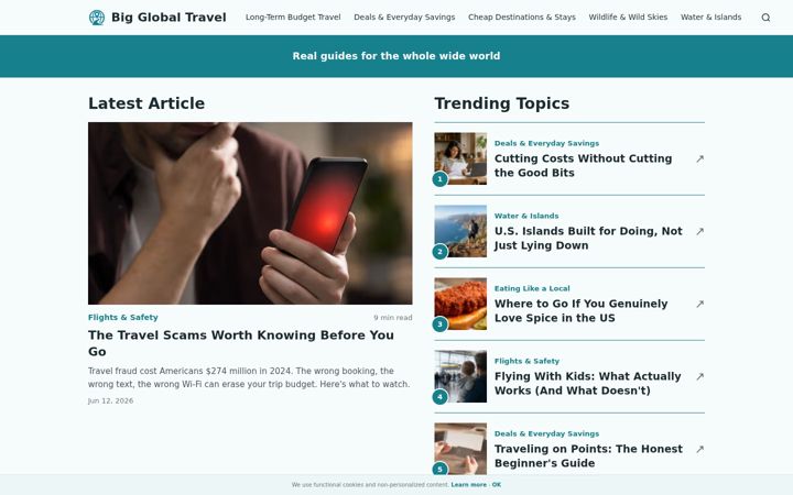 Screenshot of bigglobaltravel.com