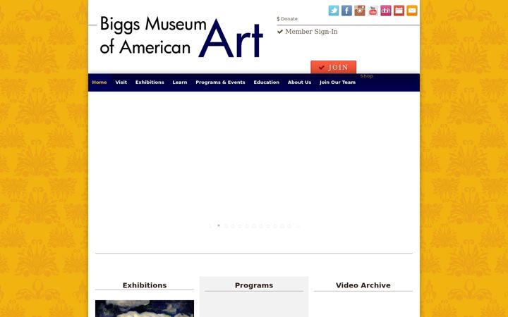 Screenshot stránky biggsmuseum.org