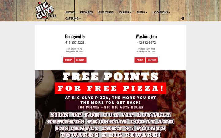 Screenshot of bigguyspizzashop.com