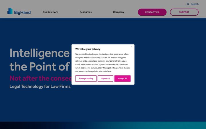 Screenshot di bighand.com