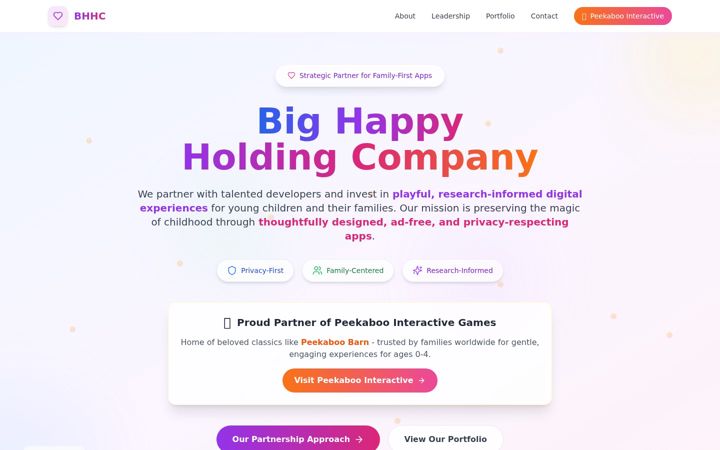 Screenshot of bighappyholding.com