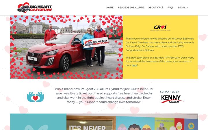 Екранна снимка на bigheartcardraw.ie