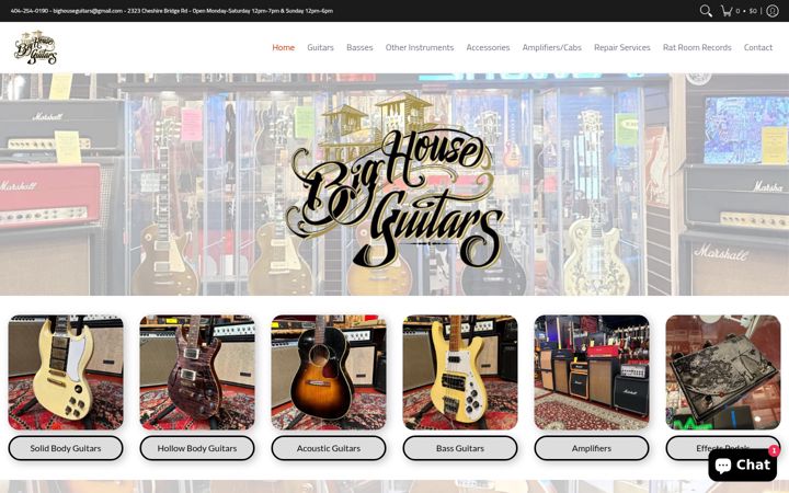 Screenshot of bighouseguitars.com