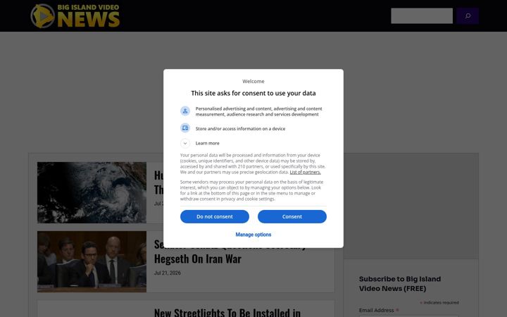 Screenshot of bigislandvideonews.com