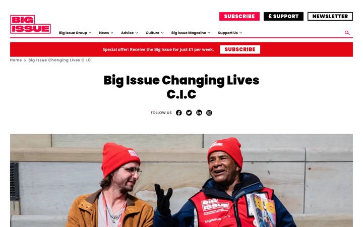 Screenshot of bigissue.org.uk
