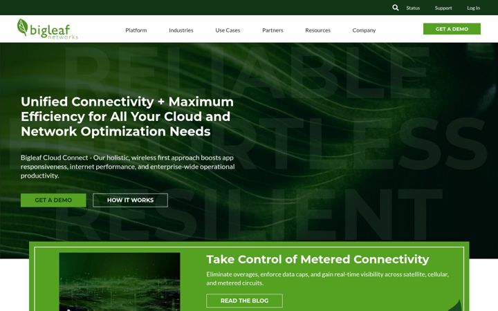 Screenshot of bigleaf.net