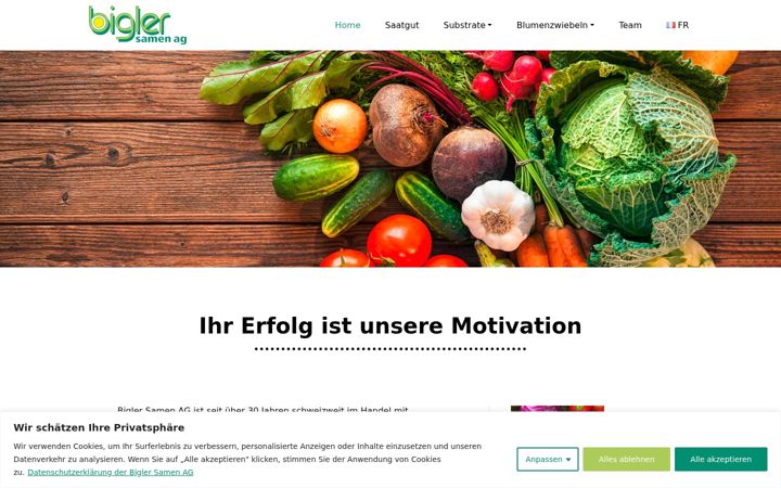Screenshot of biglersamen.ch