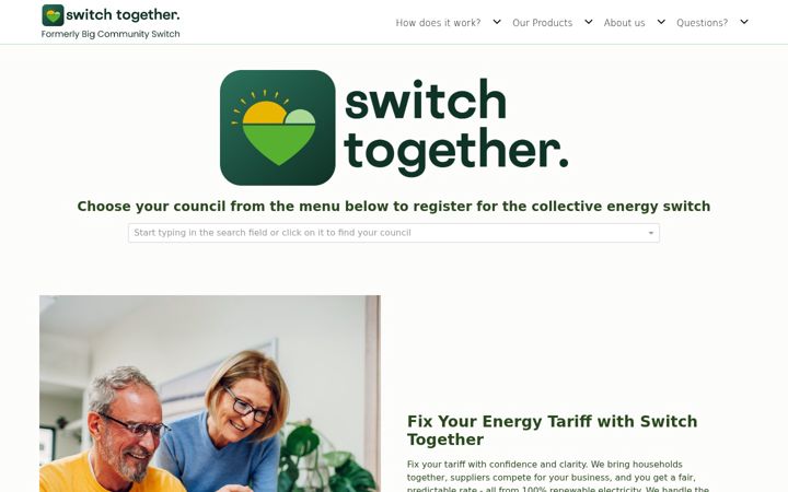 Screenshot stránky biglondonenergyswitch.co.uk