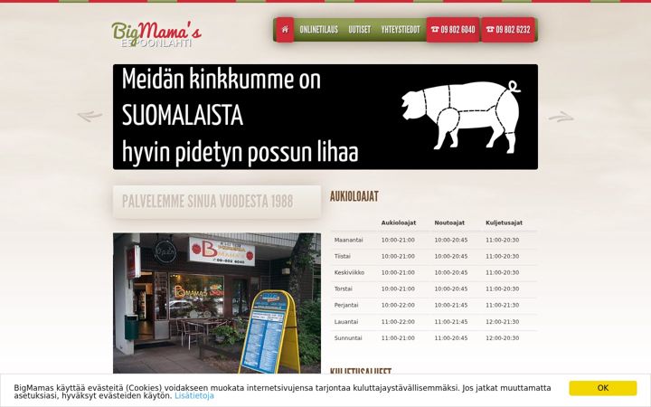 Screenshot of bigmamas.fi