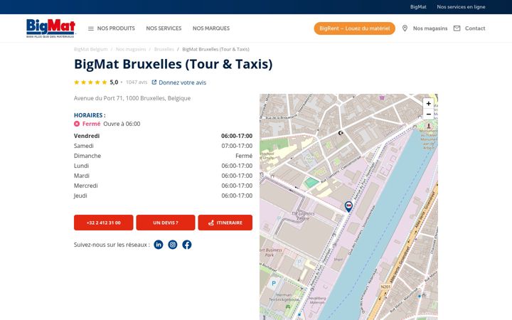 Captura de pantalla de bigmat-bruxelles.be