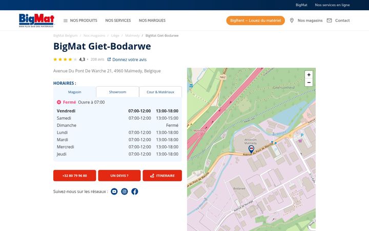 Captura de pantalla de bigmat-giet-bodarwe.be