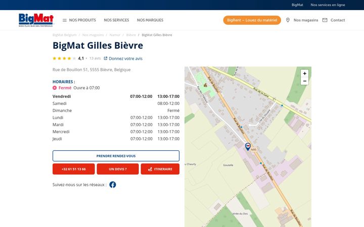 Captura de pantalla de bigmat-gilles-bievre.be