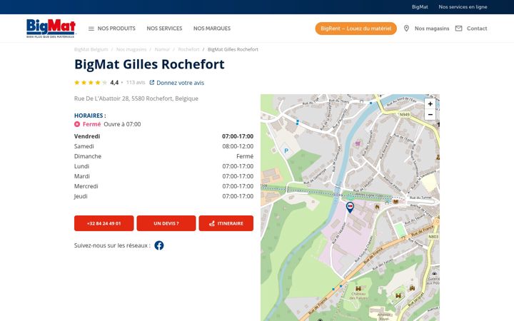 Screenshot of bigmat-gilles.be
