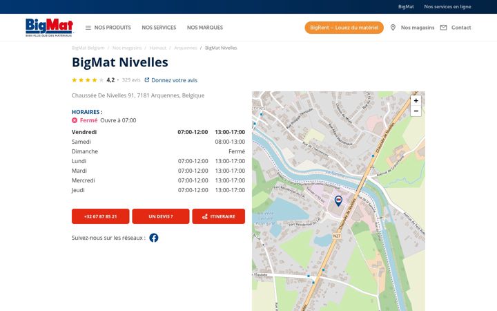 Screenshot of bigmat-nivelles.be