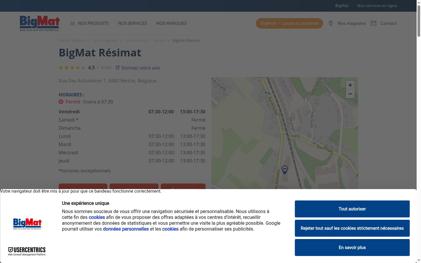 Screenshot des Einwilligungsbanners vor jeglicher Interaktion