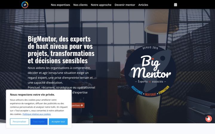 Skjermbilde av bigmentor.fr