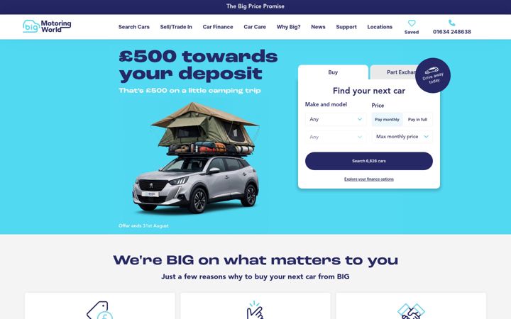 Screenshot of bigmotoringworld.co.uk