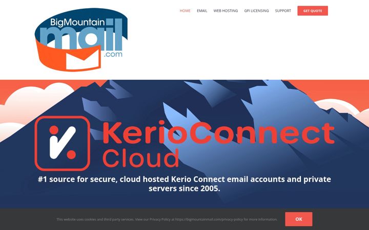 Screenshot of bigmountainmail.com