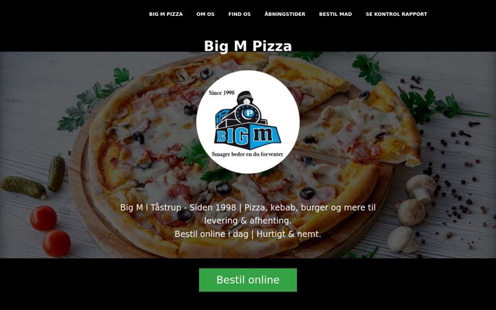 Screenshot of bigmpizza.dk