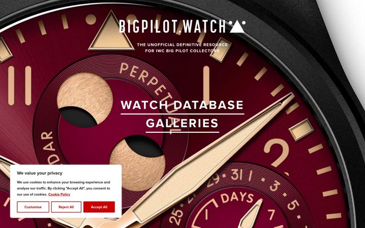 Screenshot of bigpilot.watch