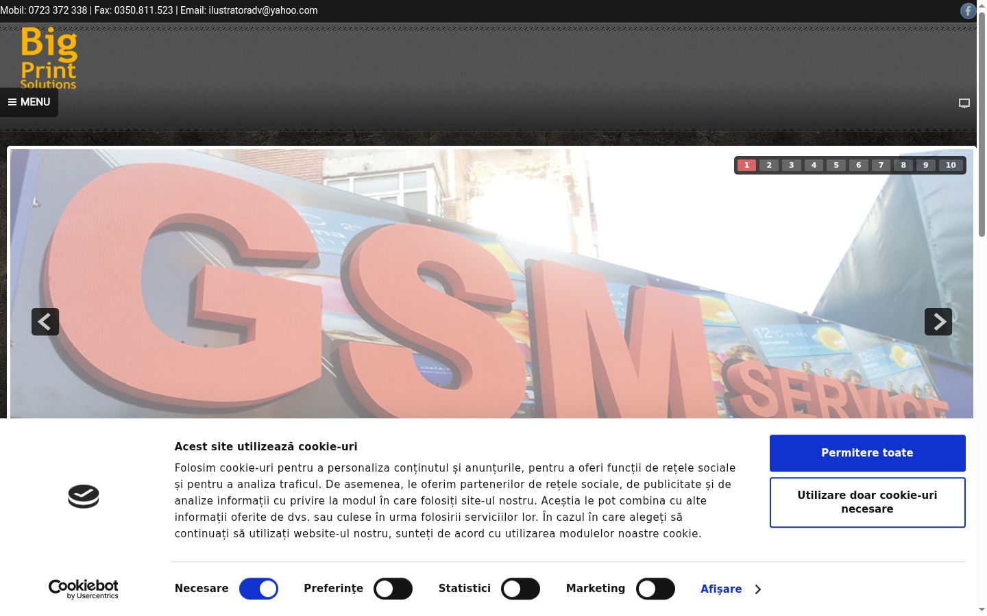 Screenshot del banner di consenso mostrato prima di qualsiasi interazione