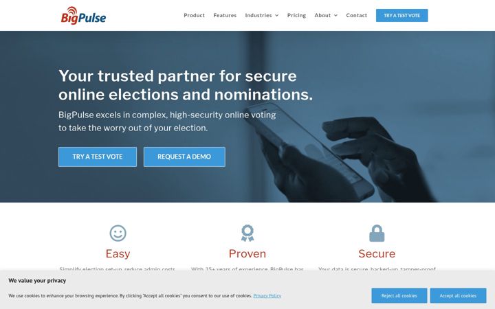 Screenshot of bigpulsevoting.com