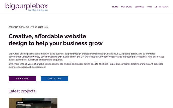 Screenshot stránky bigpurplebox.co.uk