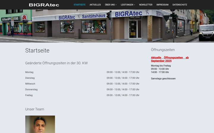 Screenshot of bigratec.de