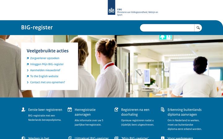 Екранна снимка на bigregister.nl