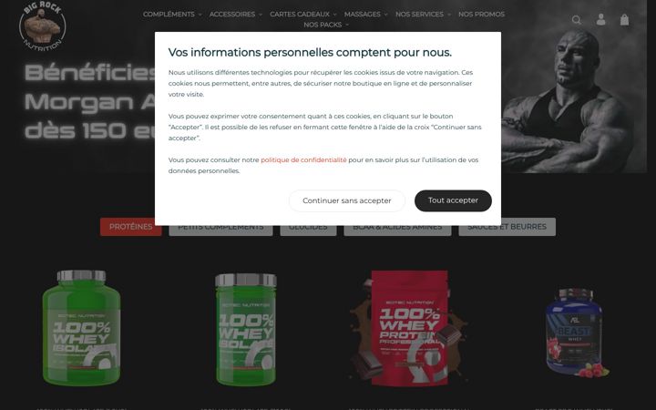 Screenshot of bigrocknutrition.fr