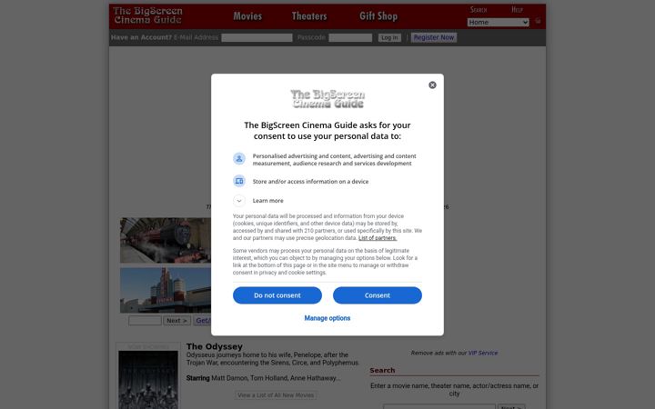 Screenshot of bigscreen.com
