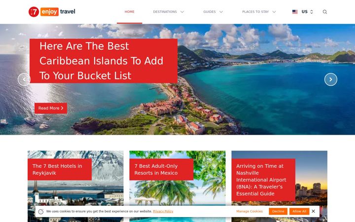 Screenshot of bigseventravel.com
