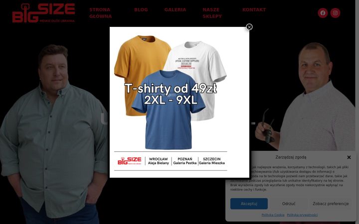 Snimka zaslona za bigsize.com.pl