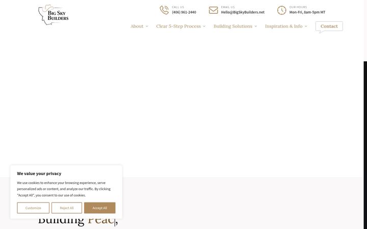 Captura de pantalla de bigskybuilders.net