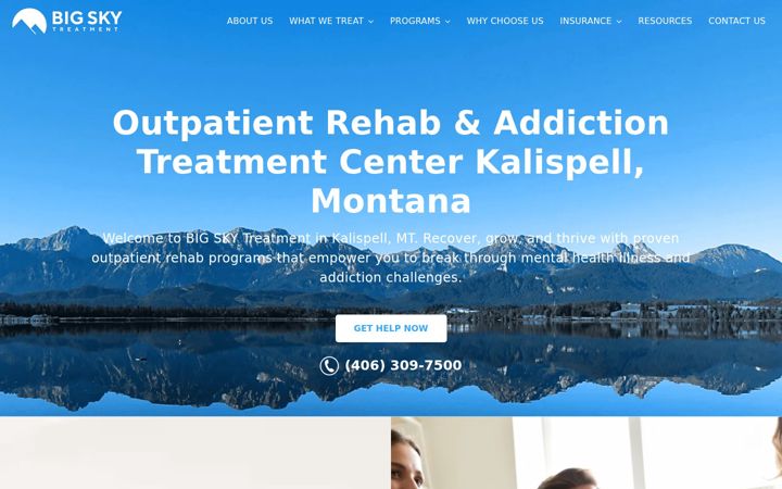 Screenshot of bigskytreatment.com