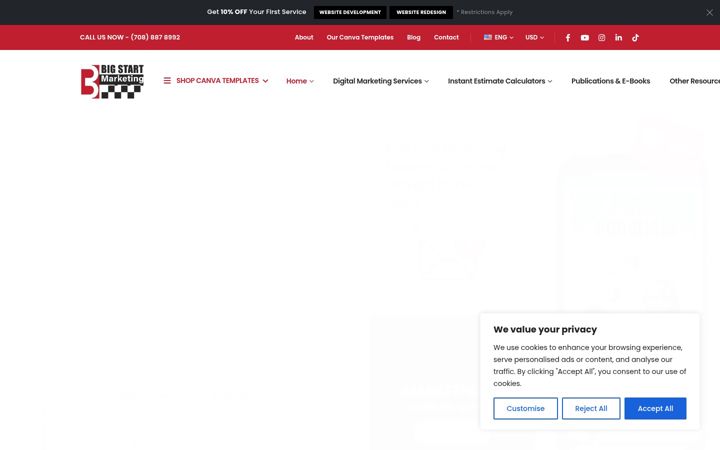 Screenshot of bigstartmarketing.com