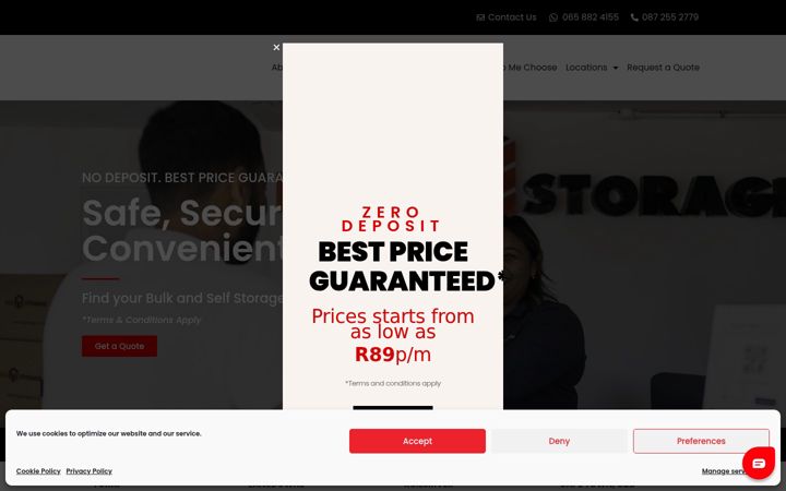 Screenshot of bigstorage.co.za