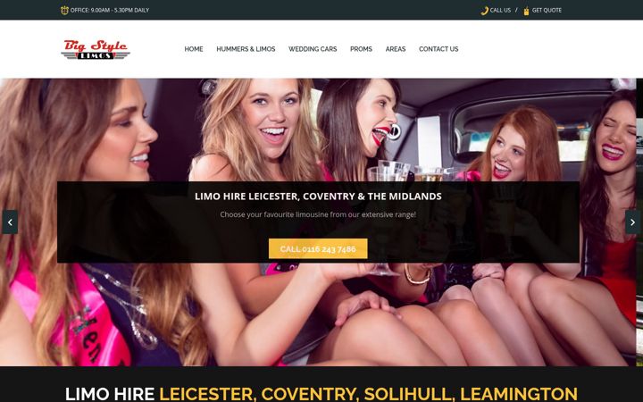 Screenshot of bigstylelimos.co.uk