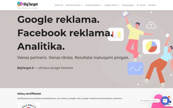 Ekraanipilt saidist bigtarget.lt