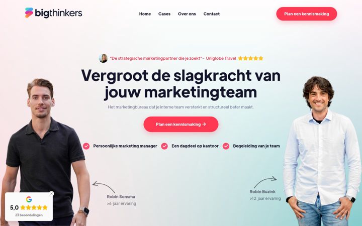Screenshot of bigthinkers.nl