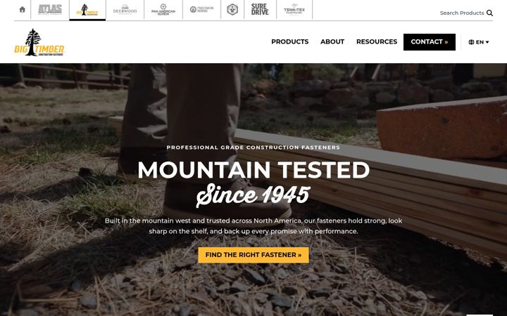 Screenshot of bigtimberfasteners.ca